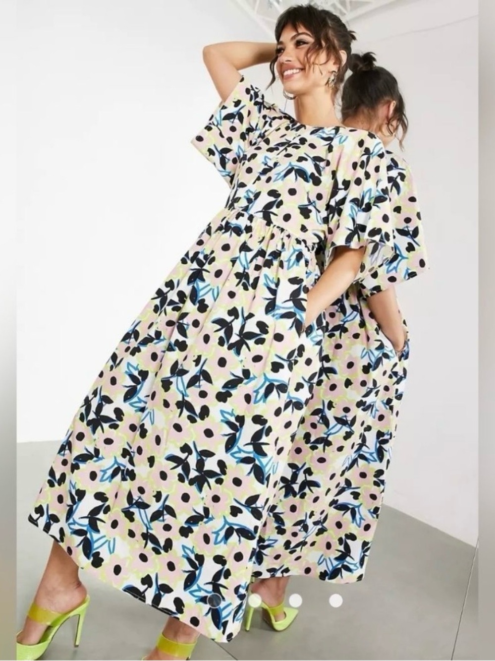 ASOS Floral Print Midi Dress Size 12